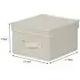 Household Essentials 111 Storage Boxes with Lid and Handle - Natural Beige Canvas - Medium Household Essentials 111 Storage Boxes with Lid and Handle - Natural Beige Canvas - Medium
