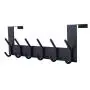 Dseap Over The Door Hanger Hook, Over The Door Towel Rack, Over Door Coat Rack for Clothes Hat Towel Bathroom, Black