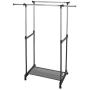 Type A Portable Clothes Rack | Freestanding Heavy-Duty Garment Rack with Double Garment Rack & No Tool Assembly | Perfect for Your Bedroom, Office or Home | 2-Sided Hanging Rods | Black