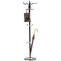 Yo-Yo2015 Coat Rack Iron Art Floor Standing Coat Racks Bedroom Clothes Hanger Living Room Clothing Hats Bags Hanging Storage Shelf Rack Coat Hook (Color : Black)