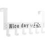 Art Over Door Hook Keys Hook Hanger 6 Hook Rack Clothes Holder for Closet Cabinet Door Wall Decor(White)