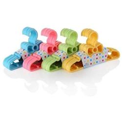 QKKstore 10Pcs Set Childrens Bow Hanger Home Baby Clothes Hanger,Pink