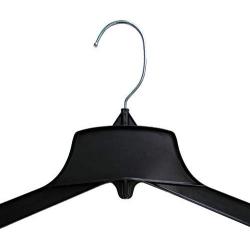 Hanger Central Heavy-Duty Black Plastic Closet Department Store Coat Hangers, 17 Inch, 50 Pack