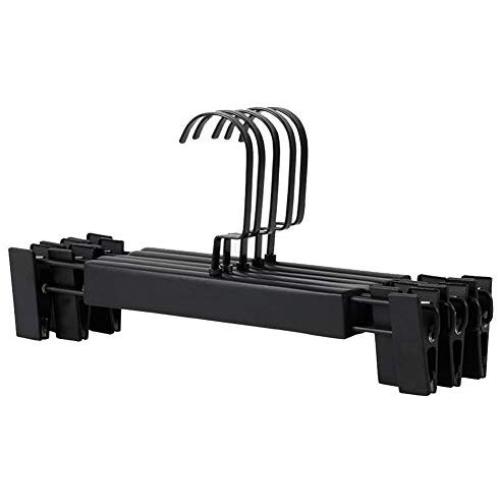 KYCPTNFJ 5 Pcs Trousers Organizer Storage Rack Home Solid Wood Wardrobe with Clip Pants Hanger Laundry Non Slip Skirt Clothes