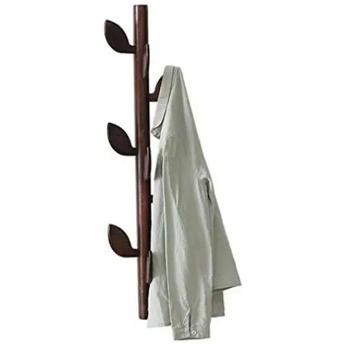 Angels home Coat Rack, Hooks Hat Coat Stand Heavy Duty Hallway Clothes Hat Rack Hangers Hall Trees Hanging All Kinds of Clothes (Color : Brown)