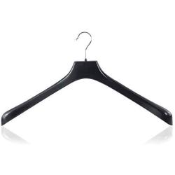 HANGERWORLD 5 Black 19.7inch Plastic Coat Jacket Clothes Garment Top Hangers 1.96inch Wide Broad Shoulder Support