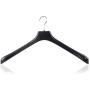 HANGERWORLD 5 Black 19.7inch Plastic Coat Jacket Clothes Garment Top Hangers 1.96inch Wide Broad Shoulder Support
