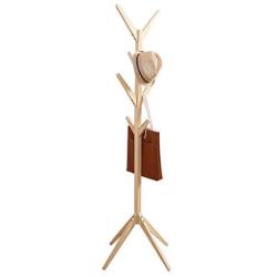 TiTCool Wooden Coat Rack, Entryway Standing Hall Tree Hat Jacket Coat Hanger Holder for Hat, Clothes, Purse, Scarves, Handbags, Umbrella