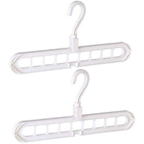 OcEaN Home & Living 2Pcs Clothes Hanger Stand 9 Hole Space Saver Towel Hook Closet Organizer Plastic Rack Storage, White OcEaN Home & Living 2Pcs Clothes Hanger Stand 9 Hole Space Saver Towel Hook Closet Organizer Plastic Rack Storage, White