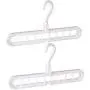 OcEaN Home & Living 2Pcs Clothes Hanger Stand 9 Hole Space Saver Towel Hook Closet Organizer Plastic Rack Storage, White