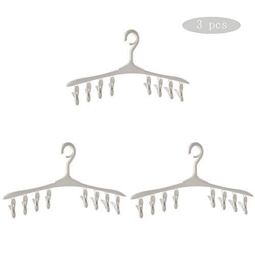 HJYPYJ Magic Hanger,8 in 1 360?? Rotate Magical Hangers,Clip Removable PP Trouser Hangers,Space-Saving Organizer Hangers, Durable/White / 3 pcs