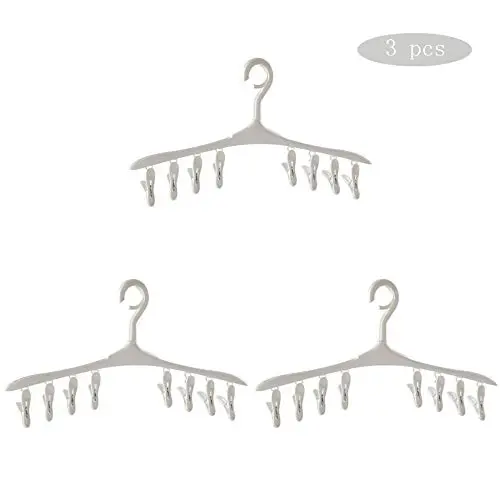 HJYPYJ Magic Hanger,8 in 1 360?? Rotate Magical Hangers,Clip Removable PP Trouser Hangers,Space-Saving Organizer Hangers, Durable/White / 3 pcs HJYPYJ Magic Hanger,8 in 1 360?? Rotate Magical Hangers,Clip Removable PP Trouser Hangers,Space-Saving Organizer Hangers, Durable/White / 3 pcs