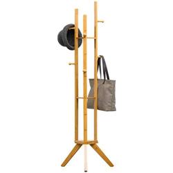 Angels home Modern Minimalist Coat Rack Bamboo Rattan Bedroom Hat Coat R Ack Floor Type Clothes Tree Simple Floor Hanger