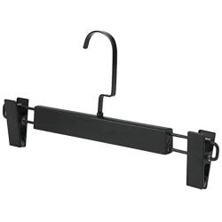 5Pcs Trousers Organizer Flat Hook Pants Hanger Clothes Home Wardrobe Storage Rack Non Slip Solid Wood Adult Closet with Clip