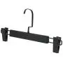 5Pcs Trousers Organizer Flat Hook Pants Hanger Clothes Home Wardrobe Storage Rack Non Slip Solid Wood Adult Closet with Clip