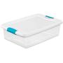 Sterilite 1496 32-Quart Clear Latching Stacking Storage Box, 18 Pack