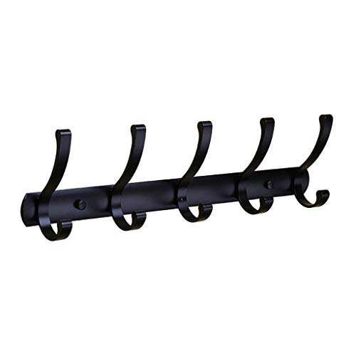SX1560 Aluminum Alloy Punch-Free Hook Clothes Towel Hanger Wall Hanging Bathroom Bedroom Hook (Color : Black) SX1560 Aluminum Alloy Punch-Free Hook Clothes Towel Hanger Wall Hanging Bathroom Bedroom Hook (Color : Black)
