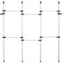 ROBTLE Adjustable Closet Rod with 6 Rail, Freestanding Clothing Garment Rack Organizer System Laundry Clothes Drying Rack Adjustable DIY Clothes Wardrobe 8.1-10.5feet