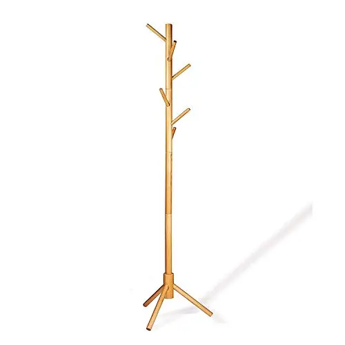 CHENNAO High-Grade Wooden Tree Coat Rack Stand, 6 Hooks - Super Easy Assembly NO Tools Required - 3 Adjustable Sizes Free Standing Coat Rack, Hallway/Entryway Coat Hanger Stand for Clothes, Suits, Acc CHENNAO High-Grade Wooden Tree Coat Rack Stand, 6 Hooks - Super Easy Assembly NO Tools Required - 3 Adjustable Sizes Free Standing Coat Rack, Hallway/Entryway Coat Hanger Stand for Clothes, Suits, Acc