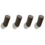 Curious Fish 4PCS Black Walnut Wood Hooker Wooden Cylinder Column Wood Hook Wall Mounted Towel Clothes Hat Key Coat Bag Robe Scarf Hanger Bathroom Bedroom Kitchen Cupboard Living Room Hallway