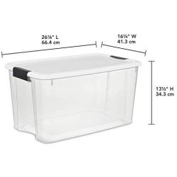 STERILITE 19889804 70 Quart/66 Liter Ultra Boxes Clear with a White Lid and Black Latches,