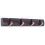 BIRDROCK HOME Wall Mounted Folding Hooks - 4 Folding Coat and Hat Rack Hooks - Oil Rubbed Bronze Hooks - Brown Rail