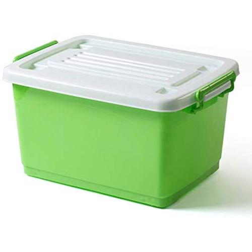 zhongleiss Storage Boxes Plastic Storage Boxes Home Boxes with lid 50L Length 47.5 Width 35 Height 25.5cm Green