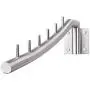 IMEEA Closet Space Saver Swing Arm Clothes Drying Hanger Wall-Mounted SUS304 Brushed Stainless Steel with 6 Hooks 12.6inch (1-Set)