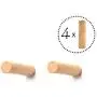 ANZOME Wooden Coat Hook, 4 Pieces Wood Wall Hook, Wooden Coat Hanger Coat Peg for Hanging Clothes, Hat, Scarves and Headset in Bedroom, Living Room, Hallway(Long) ANZOME Wooden Coat Hook, 4 Pieces Wood Wall Hook, Wooden Coat Hanger Coat Peg for Hanging Clothes, Hat, Scarves and Headset in Bedroom, Living Room, Hallway(Long)