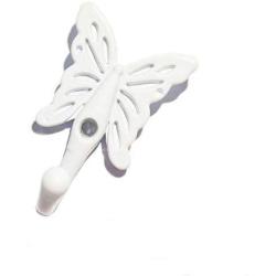 4 Sets Wall Mounted Hanger Hooks Vintage Door Hangers for Clothes Towel Coat Hat Butterfly Patterned White（Length:2-1/4", Width: 1-3/8"）