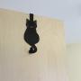 Evelots Over The Door Hook Hangers-Black Cat-Towel/Jacket-Hold 20 Lbs-Iron-Set/2