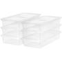 Mainstays 6 Pcs Space-Saving Stackable 41 Quart/10.25 Gallon Underbed Boxes Storage, Ultra-Clear Body Allows You to See Contents at A Glance, Perfectly Sized for Clothing, Home Decor, Wrapping Paper