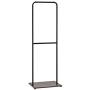 Adjustable Height Single Bar Garment Rack, Metal Pipe Design Clothes Hanger with Wood Base