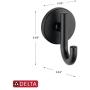 Delta Faucet Trinsic Towel Hook, Matte Black, Bathroom Accessories, 75935-BL