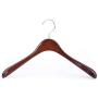 Superior Gugertree Wooden Wide Shoulder Coat Hanger, Women Clothing Hangers with Polished Chrome Hook, Attractive Walnut Finish,3-pack