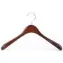 Superior Gugertree Wooden Wide Shoulder Coat Hanger, Women Clothing Hangers with Polished Chrome Hook, Attractive Walnut Finish,3-pack