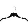 Mainetti 484 Recycled Black Plastic Hangers with Rotating Metal Hook and Notches for Straps, Great for Shirts/Tops/Dresses, 17-Inch (Value Pack of 200)