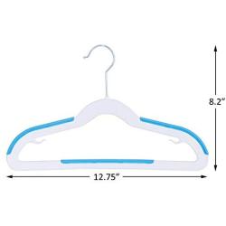 Finnhomy Extra Strong 30 Pack Plastic Hangers for Baby and Kids, Durable Children Clothes Hangers with Non-Slip Pads, Great for Any Baby Clothes, Blue