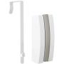 Umbra, White, Nickel Flip Valet Wall Mounted or Over-The-Door Modern, Sleek, Space-Saving Hook, Holds Multiple Hangers for Organizing Clothes