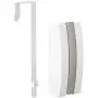 Umbra, White, Nickel Flip Valet Wall Mounted or Over-The-Door Modern, Sleek, Space-Saving Hook, Holds Multiple Hangers for Organizing Clothes