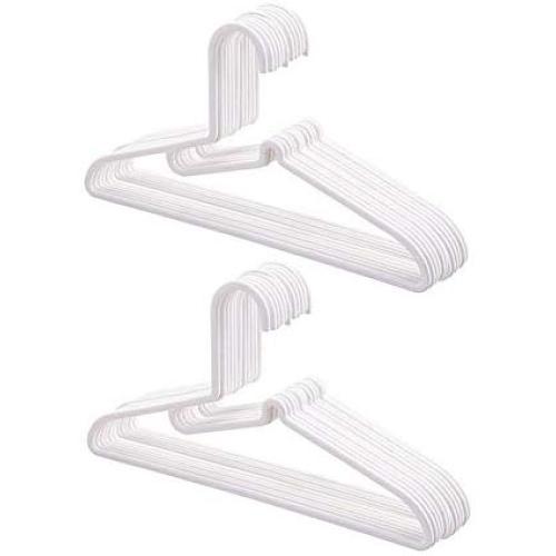 Dry Wet Clothes Hangers with Durable Non-Slip Shoulder Design Heavy Duty 60 Pack Plastic Hangers for Bedroom Closet Scarves,White,20pieces