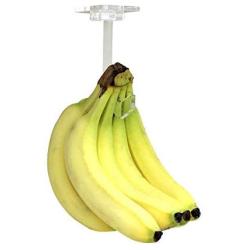 Invisible Acrylic Banana Hanger - Under Cabinet Hook for Bananas or Other Lightweight Kitchen Items. Hook Folds-up When Not in Use. Self-adhesive and Pre-drilled Holes. Keep Bananas Fresh. (Clear)