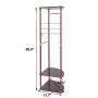 Hanger Multifunctional Coat Rack Floor Indoor Clothes Rack,Metal Corner Entryway Hallway Rack with Bench Hooks,Clothing Rack Corner Garment Rack Coat Rack with Hanger and 2-Tier Durable Shelf