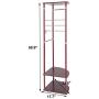 C-Easy Industrial Coat Rack ? Floor Clothes Rack Hanger Standing Garment Rack Hat Hanging Stand Holder with 2 Tier Storage Rack ? Easy Assembly, Red Walnut