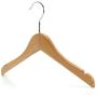 HANGERWORLD 48 Natural Wooden 11.8inch Kids Notched Top Coat Clothes Garment Hangers Baby Toddler