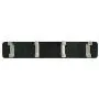 NIKKY HOME Wall Mounted Coat Rack Hanger 4 Dual Hooks for Bags Clothes in Hallway Entryway Bedroom Bathroom, Black