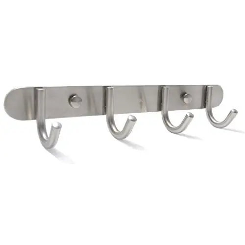 Hook Rail Rack on Wall Mounted - 11 Inch Coat Hooks, Wall Mounted Hangers with 304 Stainless Steel (Brushed Nickel)