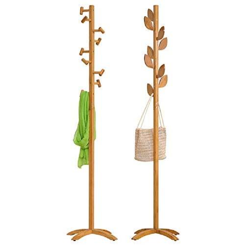 Zxcvlina Entryway Coat Hanger Hanger Floor Bedroom Hanger Coat Rack Simple Clothes Rack Solid Wood Bag Rack Simple Modern Single Pole (Color : Wood, Pattern : B)