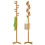 Zxcvlina Entryway Coat Hanger Hanger Floor Bedroom Hanger Coat Rack Simple Clothes Rack Solid Wood Bag Rack Simple Modern Single Pole (Color : Wood, Pattern : B)