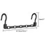 HHXD 6Pcs Clothes Hanger Organizer,Rotatable Double Hook Storage Coat Hangers Fashion/Black / 6pcs